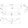 Mexen Orio Badezimmerschrank 90 cm mit Waschbecken Vela, 2 Schubladen, Graphit matt/weiß matt - 91A10-09047-2-BFF66-W23M01