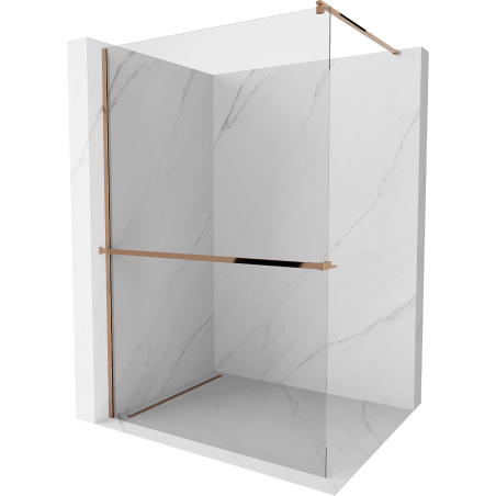 Mexen Kioto+ Duschabtrennung mit Regal Walk-in 100 x 200 cm, transparent, Roségold - 800-100-121-60-00