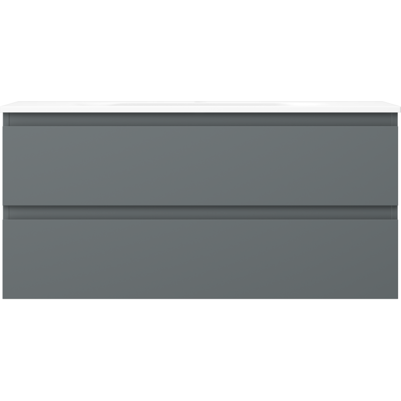Mexen Orio Badezimmerschrank 100 cm mit Waschbecken Vela, 2 Schubladen, grafit matt/weiß matt - 91A10-10047-2-BFF66-W23M01