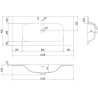 Mexen Orio Badezimmerschrank 100 cm mit Waschbecken Vela, 2 Schubladen, grafit matt/weiß matt - 91A10-10047-2-BFF66-W23M01