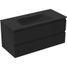Mexen Orio Badezimmerschrank 100 cm mit Waschbecken Vela, 2 Schubladen, schwarz matt - 91A10-10047-2-BFF71-W23M71