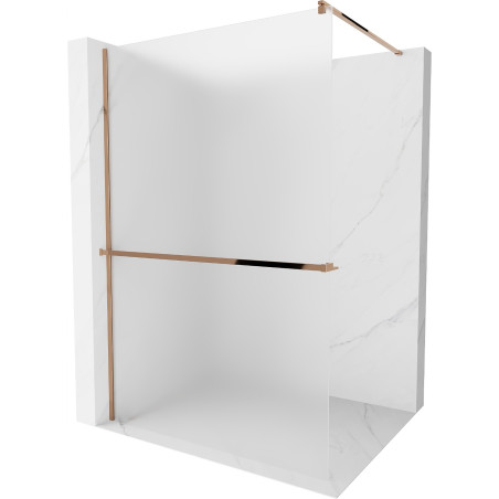 Mexen Kioto+ Duschwand mit Ablage Walk-in 90 x 200 cm, Frost, Roségold - 800-090-121-60-30