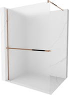 Mexen Kioto+ Duschwand mit Regal Walk-in 120 x 200 cm, Frost, Roségold - 800-120-121-60-30