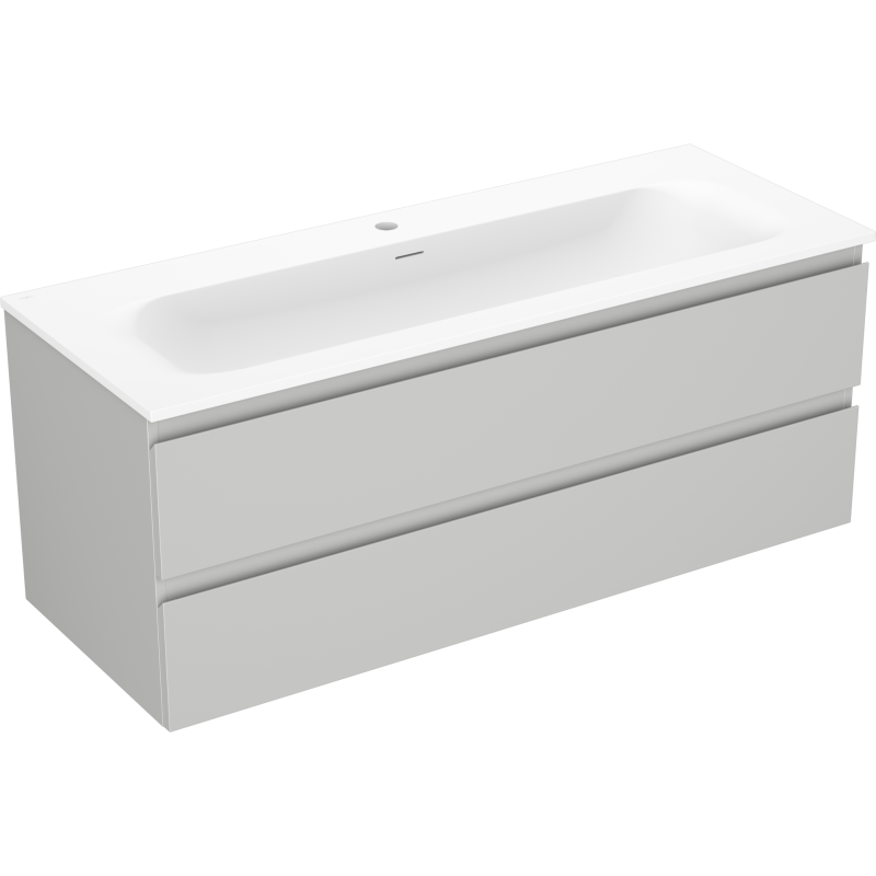 Mexen Orio Badezimmerschrank 120 cm mit Waschbecken Vela, 2 Schubladen, grau matt/weiß matt - 91A10-12047-2-BFF62-W23M01