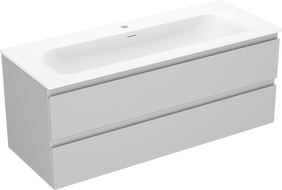 Mexen Orio Badezimmerschrank 120 cm mit Waschbecken Vela, 2 Schubladen, grau matt/weiß matt - 91A10-12047-2-BFF62-W23M01