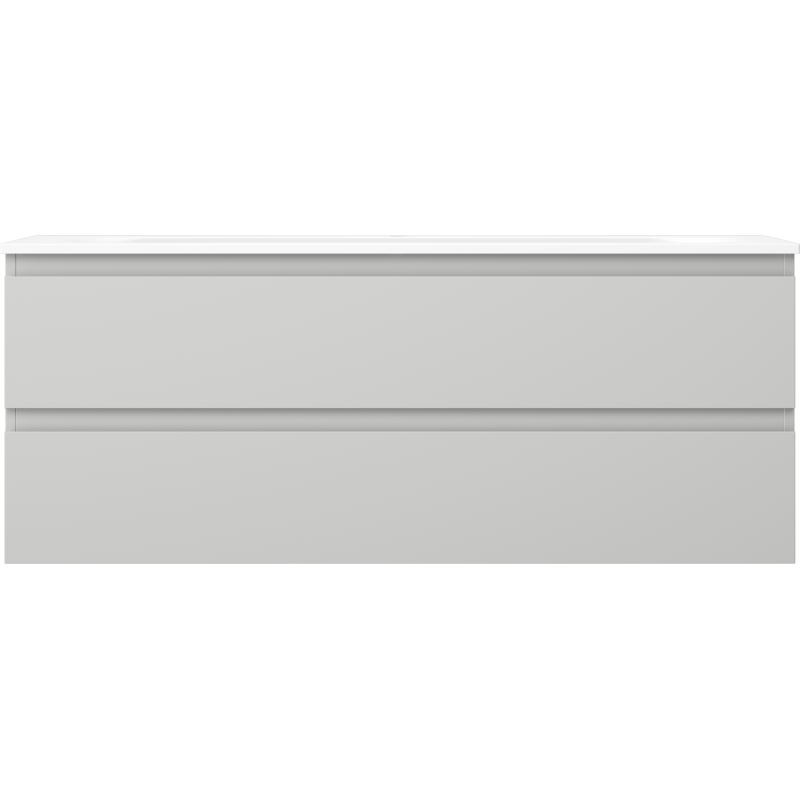 Mexen Orio Badezimmerschrank 120 cm mit Waschbecken Vela, 2 Schubladen, grau matt/weiß matt - 91A10-12047-2-BFF62-W23M01