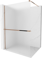 Mexen Kioto+ Duschwand mit Ablage Walk-in 70 x 200 cm, mattiert, Roségold - 800-070-121-60-30
