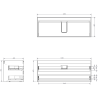 Mexen Orio Badezimmerschrank 120 cm mit Waschbecken Vela, 2 Schubladen, Graphit matt/Weiß matt - 91A10-12047-2-BFF66-W23M01
