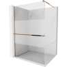 Mexen Kioto+ Duschwand mit Ablage Walk-in 70 x 200 cm, transparent/Mattglas, Roségold - 800-070-121-60-35