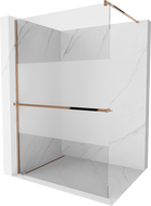 Mexen Kioto+ Duschwand mit Ablage Walk-in 70 x 200 cm, transparent/Mattglas, Roségold - 800-070-121-60-35