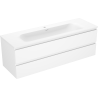 Mexen Orio Badezimmerschrank 140 cm mit Waschbecken Vela, 2 Schubladen, weiß matt - 91A10-14047-2-BFF01-W23M01