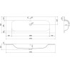Mexen Orio Badezimmerschrank 140 cm mit Waschbecken Vela, 2 Schubladen, weiß matt - 91A10-14047-2-BFF01-W23M01