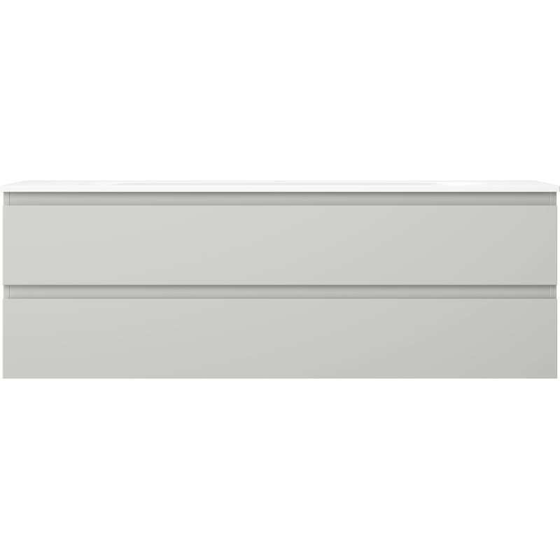Mexen Orio Badezimmerschrank 140 cm mit Waschbecken Vela, 2 Schubladen, grau matt/weiß matt - 91A10-14047-2-BFF62-W23M01