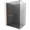 Mexen Kioto+ Duschwand mit Ablage Walk-in 70 x 200 cm, Graphit, Roségold - 800-070-121-60-40