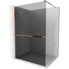 Mexen Kioto+ Duschwand mit Regal Walk-in 100 x 200 cm, Graphit, Roségold - 800-100-121-60-40