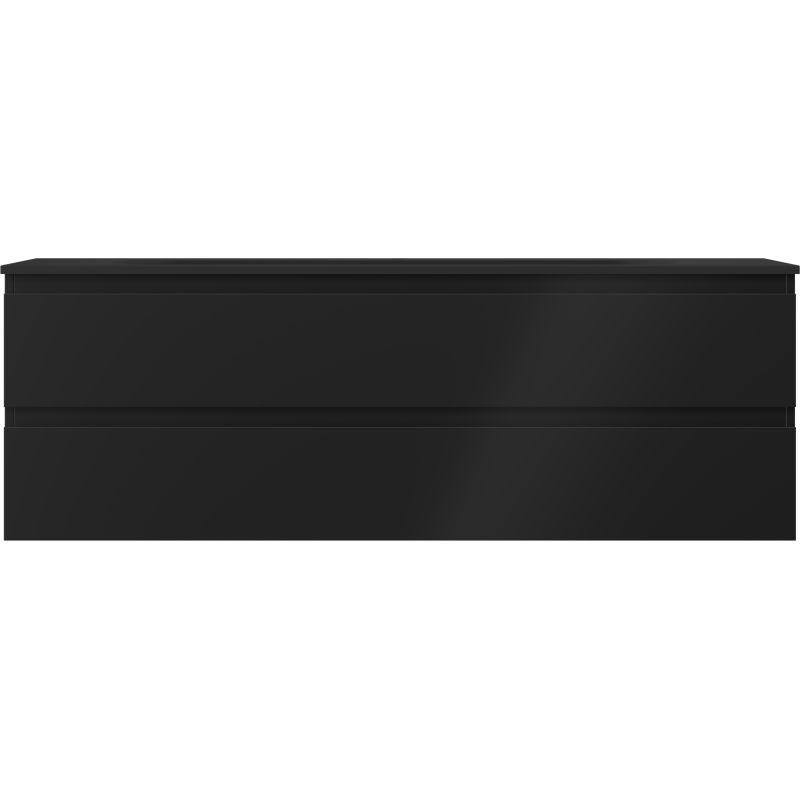 Mexen Orio Badezimmerunterschrank 140 cm mit Waschbecken Vela, 2 Schubladen, schwarz matt - 91A10-14047-2-BFF71-W23M71