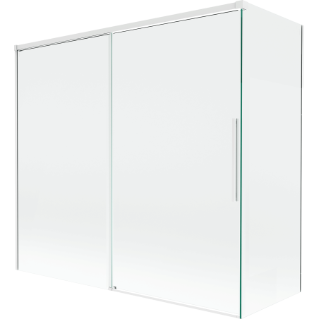 Mexen Rox Badewannenabtrennung 2-teilig verschiebbar 170 + 80 x 150 cm, transparent, weiß - 8C9-170-080-20-00