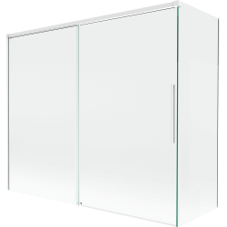 Mexen Rox Badewannenfaltwand 2-flügelig verschiebbar 180 + 80 x 150 cm, transparent, weiß - 8C9-180-080-20-00