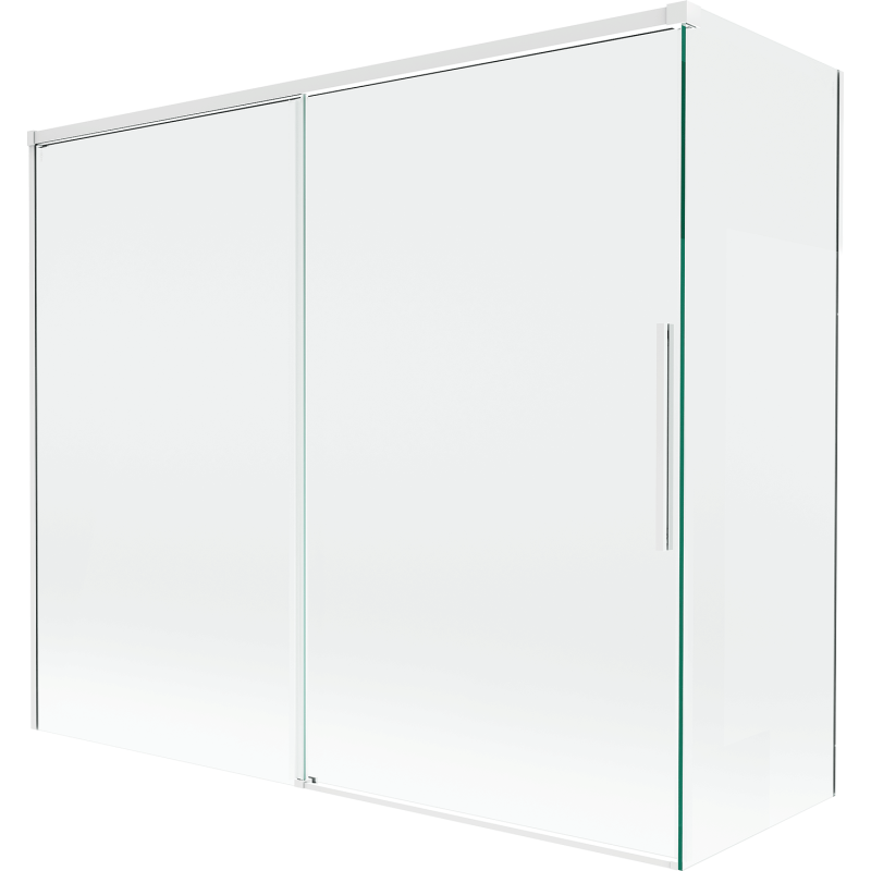 Mexen Rox Badewannenfaltwand 2-flügelig verschiebbar 180 + 80 x 150 cm, transparent, weiß - 8C9-180-080-20-00