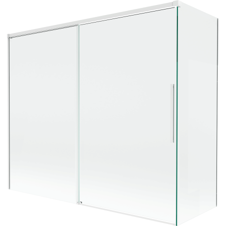 Mexen Rox Badewannenfaltwand 2-flügelig verschiebbar 180 + 80 x 150 cm, transparent, weiß - 8C9-180-080-20-00