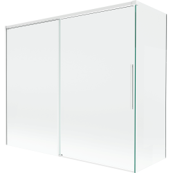 Mexen Rox Badewannenabtrennung 2-flügelig verschiebbar 180 + 90 x 150 cm, transparent, weiß - 8C9-180-090-20-00
