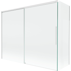 Mexen Rox Duschabtrennung 2-flügelig verschiebbar 190 + 90 x 150 cm, transparent, weiß - 8C9-190-090-20-00