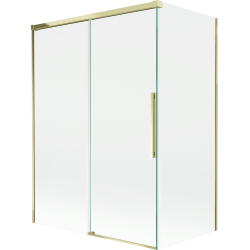 Mexen Rox Badewannen-Faltwand, 2-teilig, verschiebbar, 120 + 70 x 150 cm, transparent, gold - 8C9-120-070-50-00