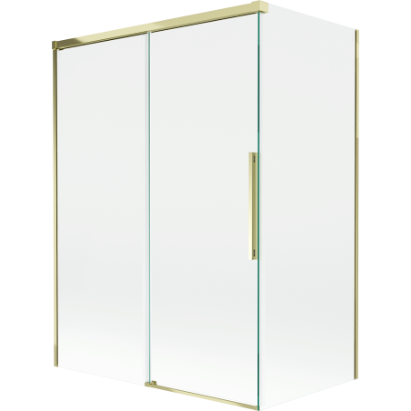 Mexen Rox Badewannen-Faltwand, 2-teilig, verschiebbar, 120 + 70 x 150 cm, transparent, gold - 8C9-120-070-50-00