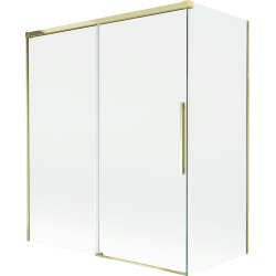 Mexen Rox Badewannenfaltwand 2-flügelig verschiebbar 140 + 70 x 150 cm, transparent, gold - 8C9-140-070-50-00