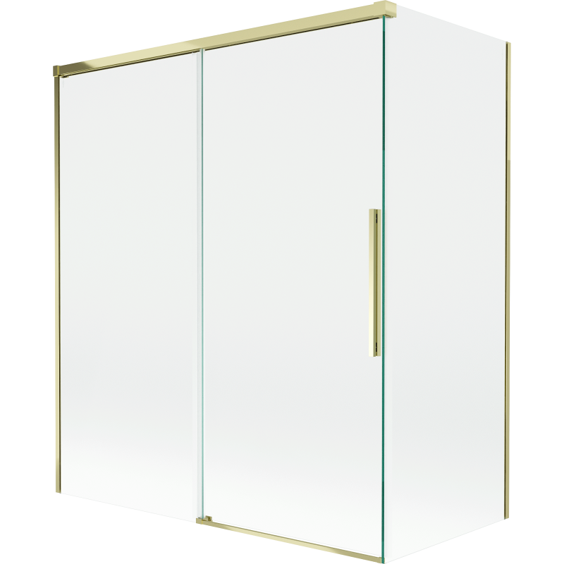 Mexen Rox Badewannenfaltwand 2-flügelig verschiebbar 140 + 70 x 150 cm, transparent, gold - 8C9-140-070-50-00