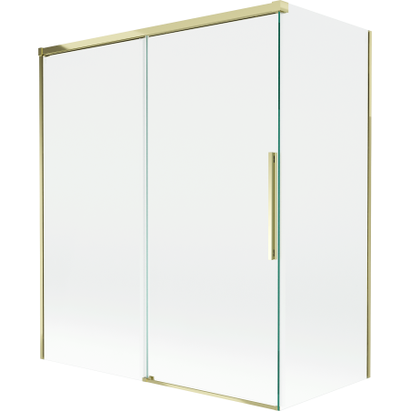 Mexen Rox Badewannenfaltwand 2-flügelig verschiebbar 140 + 70 x 150 cm, transparent, gold - 8C9-140-070-50-00