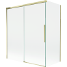 Mexen Rox Badewannenfaltwand 2-flügelig verschiebbar 140 + 70 x 150 cm, transparent, gold - 8C9-140-070-50-00