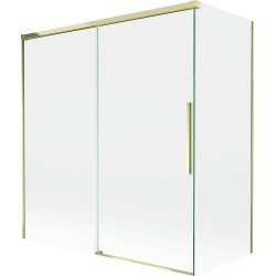 Mexen Rox Duschabtrennung, 2-flügelig, verschiebbar 150 + 70 x 150 cm, transparent, golden - 8C9-150-070-50-00