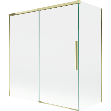 Mexen Rox Duschabtrennung, 2-flügelig, verschiebbar 150 + 70 x 150 cm, transparent, golden - 8C9-150-070-50-00