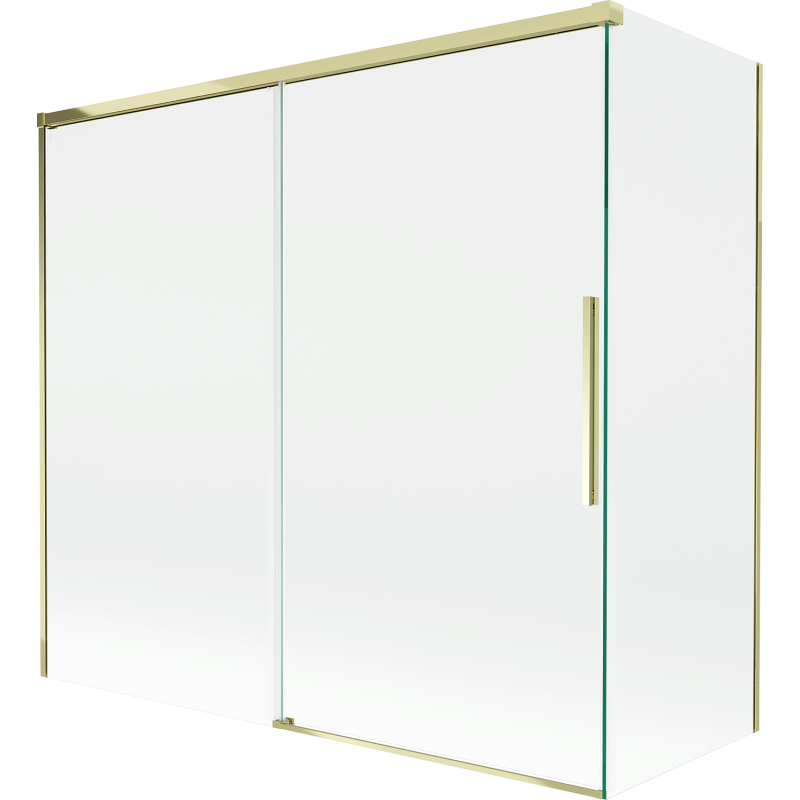 Mexen Rox Duschabtrennung 2-flügelig verschiebbar 170 + 75 x 150 cm, transparent, gold - 8C9-170-075-50-00
