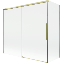 Mexen Rox Duschwand für die Badewanne, 2-flügelig schiebbar 170 + 80 x 150 cm, transparent, gold - 8C9-170-080-50-00