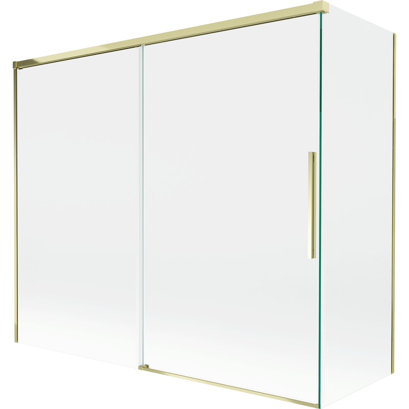 Mexen Rox Duschabtrennung 2-flügelig verschiebbar 180 + 80 x 150 cm, transparent, gold - 8C9-180-080-50-00