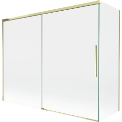 Mexen Rox Duschwand 2-flügelig verschiebbar 190 + 80 x 150 cm, transparent, gold - 8C9-190-080-50-00