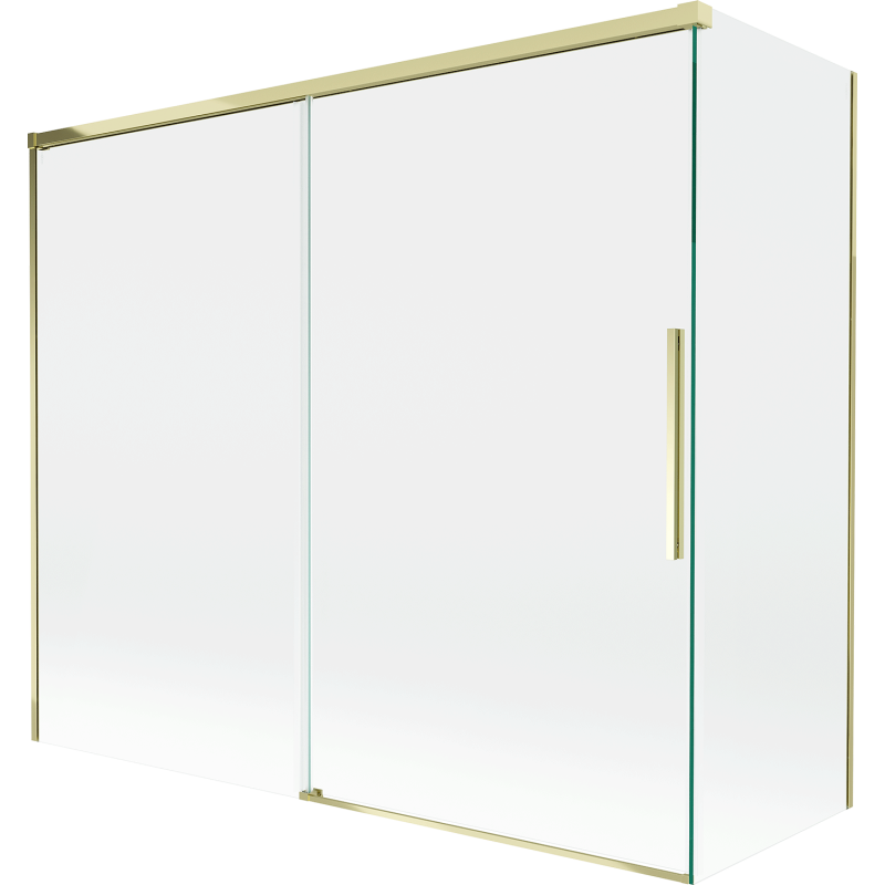 Mexen Rox Duschwand für die Badewanne, 2-teilig verschiebbar 180 + 90 x 150 cm, transparent, gold - 8C9-180-090-50-00