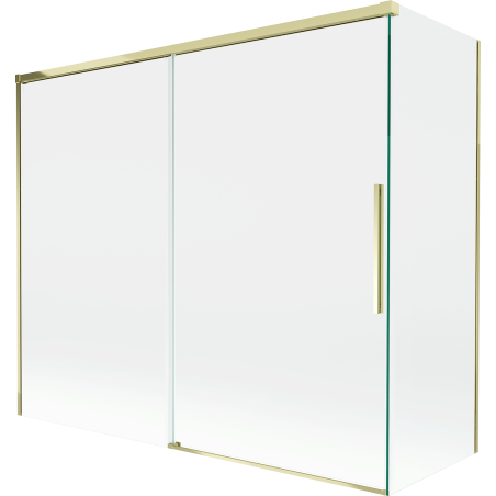 Mexen Rox Duschwand für die Badewanne, 2-teilig verschiebbar 180 + 90 x 150 cm, transparent, gold - 8C9-180-090-50-00