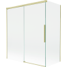 Mexen Rox Duschabtrennung, 2-teilig verschiebbar 140 + 70 x 150 cm, transparent, gebürstetes Gold - 8C9-140-070-55-00
