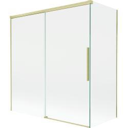 Mexen Rox 2-flügelige verschiebbare Duschwand 150 + 70 x 150 cm, transparent, gold gebürstet - 8C9-150-070-55-00