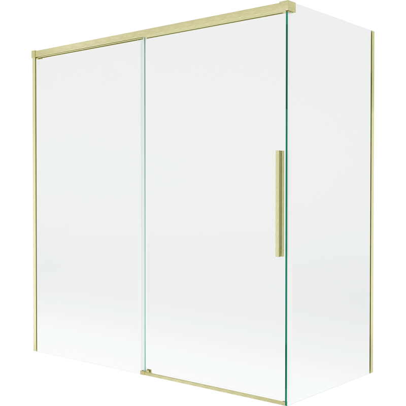 Mexen Rox 2-flügelige verschiebbare Duschwand 150 + 70 x 150 cm, transparent, gold gebürstet - 8C9-150-070-55-00