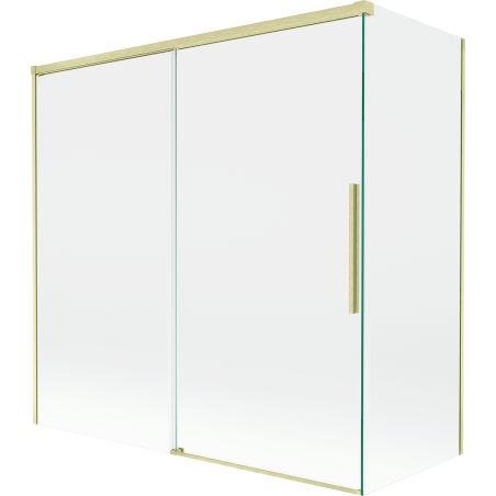 Mexen Rox Duschwand 2-flügelig verschiebbar 160 + 70 x 150 cm, transparent, gebürstet gold - 8C9-160-070-55-00