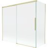Mexen Rox Duschwand, 2-flügelig, verschiebbar 170 + 70 x 150 cm, transparent, gebürstetes Gold - 8C9-170-070-55-00