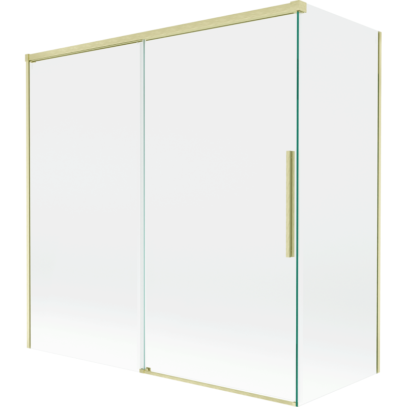 Mexen Rox Duschabtrennung 2-flügelig, verschiebbar 160 + 75 x 150 cm, transparent, gebürstetes Gold - 8C9-160-075-55-00