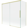 Mexen Rox Duschabtrennung 2-flügelig, verschiebbar 160 + 75 x 150 cm, transparent, gebürstetes Gold - 8C9-160-075-55-00