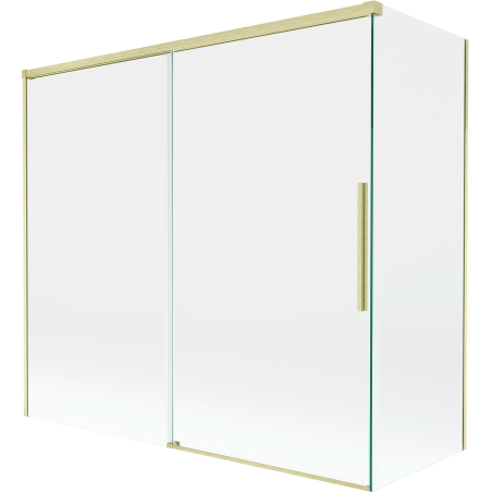 Mexen Rox 2-flügelige Duschabtrennung, verschiebbar 170 + 80 x 150 cm, transparent, gebürstetes Gold - 8C9-170-080-55-00