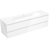 Mexen Orio Badezimmerschrank 160 cm mit Vela Waschbecken, 2 Schubladen, weißer Glanz - 91A10-16047-2-BFF00-W23M00