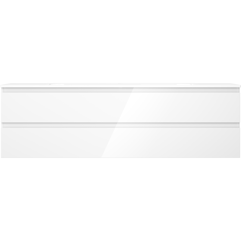 Mexen Orio Badezimmerschrank 160 cm mit Vela Waschbecken, 2 Schubladen, weißer Glanz - 91A10-16047-2-BFF00-W23M00